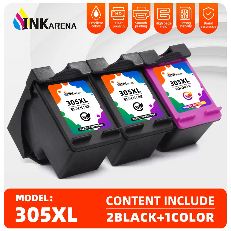 Inkarena Remanufactured Replacement For HP 305 XL Ink Cartridge For HP Deskjetseries 4100 1212 1255 4122 6422 6430 2332
Inkarena Remanufactured Replacement For HP 305 XL Ink Cartridge For HP Deskjetseries 4100 1212 1255 4122 6422 6430 2332