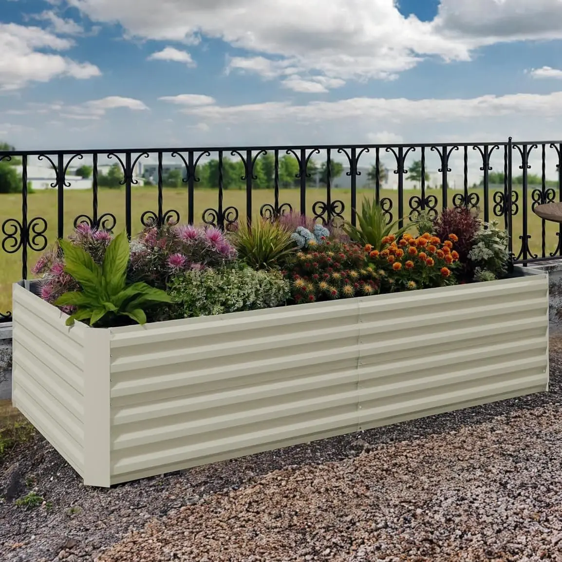 1-Pc Outdoor Metal Raised Garden Bed, 350 Gallon Deep Root Planter Box for Vegetables, Herbs, Flowers, Succulents, Beige
1-Pc Outdoor Metal Raised Garden Bed, 350 Gallon Deep Root Planter Box for Vegetables, Herbs, Flowers, Succulents, Beige