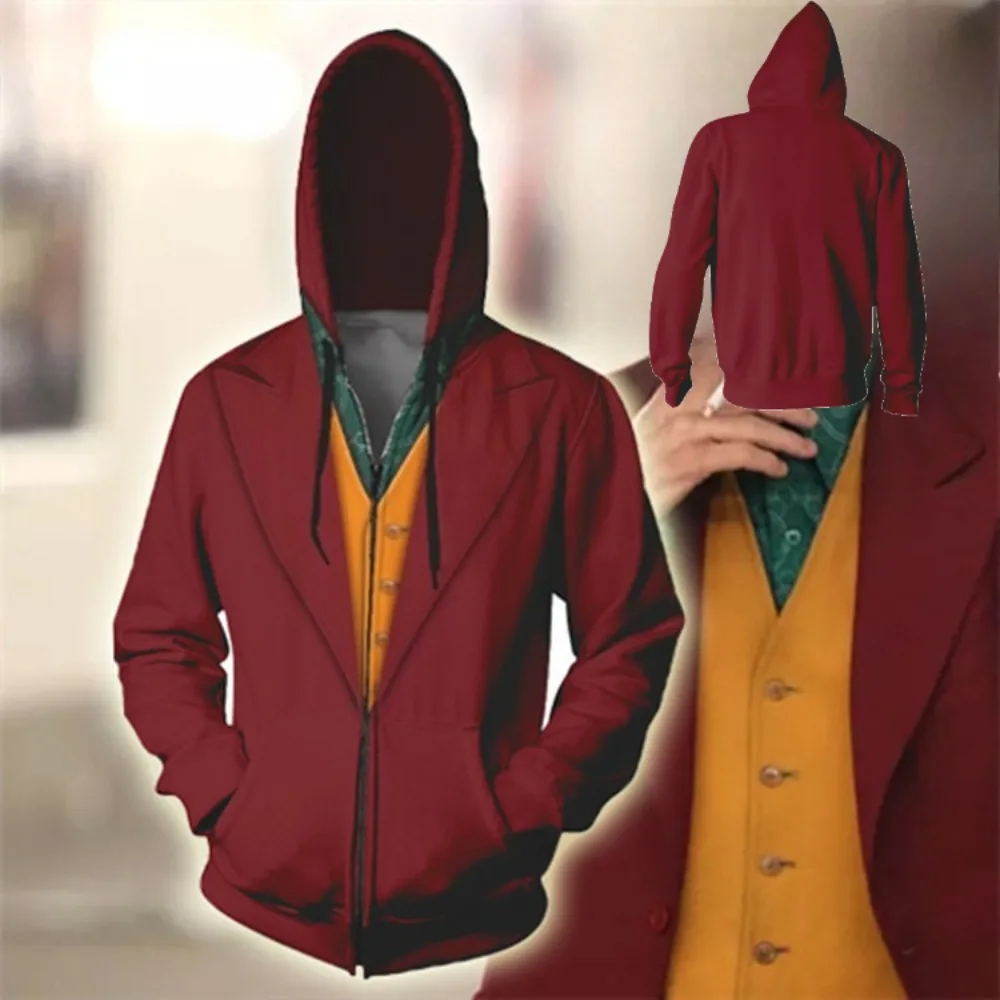 Wholesale Price Joker Movie Cosplay Costume-Arthur Fleck Hooded Sweatshirt for Men & Women, Oversized 3D Printing Zip-Up Hoodie
Wholesale Price Joker Movie Cosplay Costume-Arthur Fleck Hooded Sweatshirt for Men & Women, Oversized 3D Printing Zip-Up Hoodie