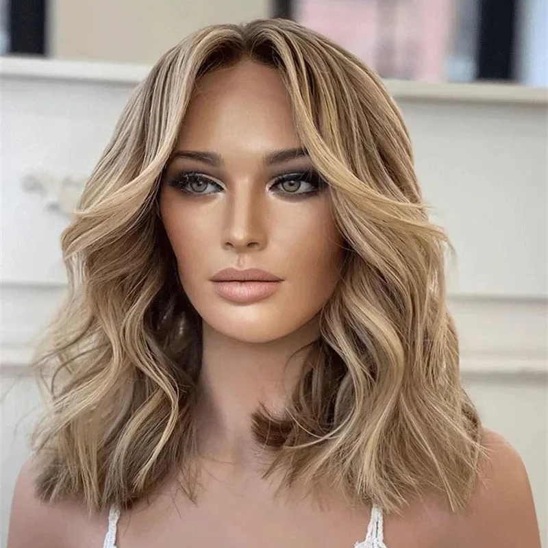 Натуральные волнистые короткие парики-боб из человеческих волос с мелированием (коричневый с светло-русым), без клея, с кружевной основой 13x4 и детским волосом
Натуральные волнистые короткие парики-боб из человеческих волос с мелированием (коричневый с светло-русым), без клея, с кружевной основой 13x4 и детским волосом