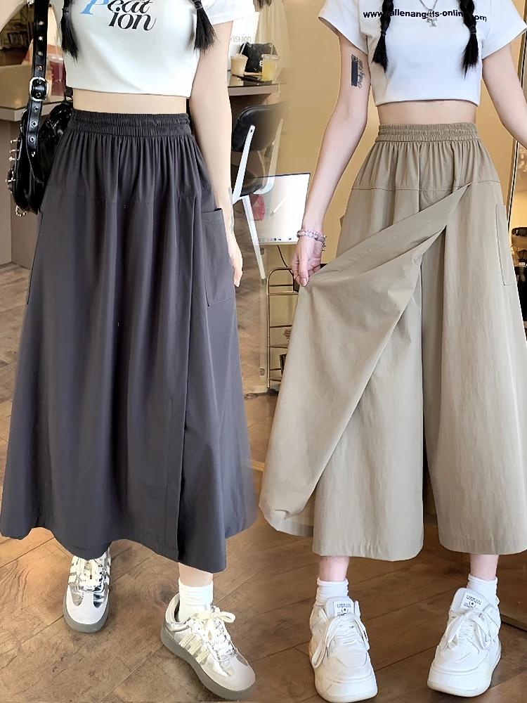 High Waist Wide Leg Pants Summer Casual Women's Skirt Pants Pear Shape Body Slimming Loose Fit Seven Foot Length Korean Style
High Waist Wide Leg Pants Summer Casual Women's Skirt Pants Pear Shape Body Slimming Loose Fit Seven Foot Length Korean Style