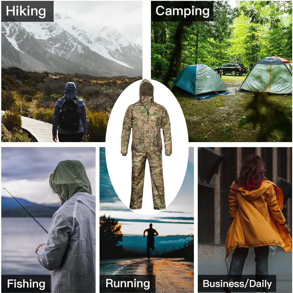 Camouflage Folding Raincoat Set Portable Travel Rain Suit Military Poncho Waterproof Goods for Fishing Motorcycle Storm Jacket
Camouflage Folding Raincoat Set Portable Travel Rain Suit Military Poncho Waterproof Goods for Fishing Motorcycle Storm Jacket