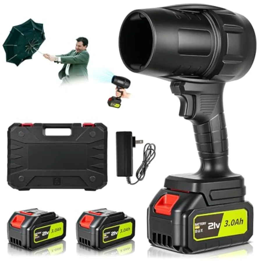 Cordless Leaf Blower 100 000 RPM Handheld Leaf Blower with 2 x 3.0Ah Battery and Fast Charger Lightweight Power Blower for Yard
Cordless Leaf Blower 100 000 RPM Handheld Leaf Blower with 2 x 3.0Ah Battery and Fast Charger Lightweight Power Blower for Yard