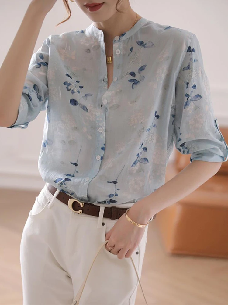 Zoki Vintage Floral Korean Shirt Women Casual Sweet O Neck Blouse Summer Retro Loose Three Quarter Office Lady Elegant Tops New
Zoki Vintage Floral Korean Shirt Women Casual Sweet O Neck Blouse Summer Retro Loose Three Quarter Office Lady Elegant Tops New