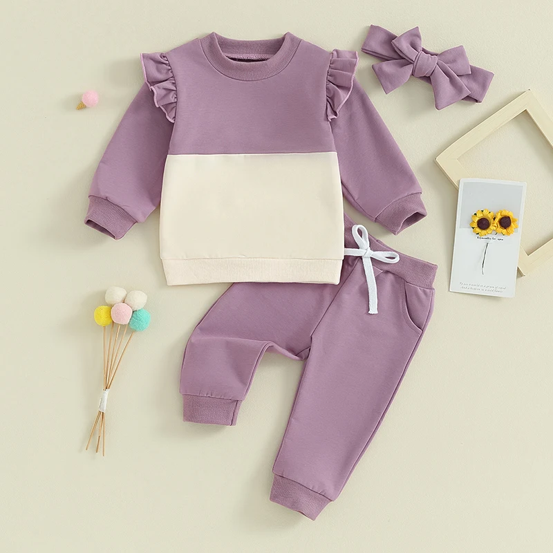 Baby Girl Clothes Ruffle Long Sleeve Crewneck Sweatshirt Top Drawstring Pants Infant Toddler 2PCS Fall Winter Outfit
Baby Girl Clothes Ruffle Long Sleeve Crewneck Sweatshirt Top Drawstring Pants Infant Toddler 2PCS Fall Winter Outfit