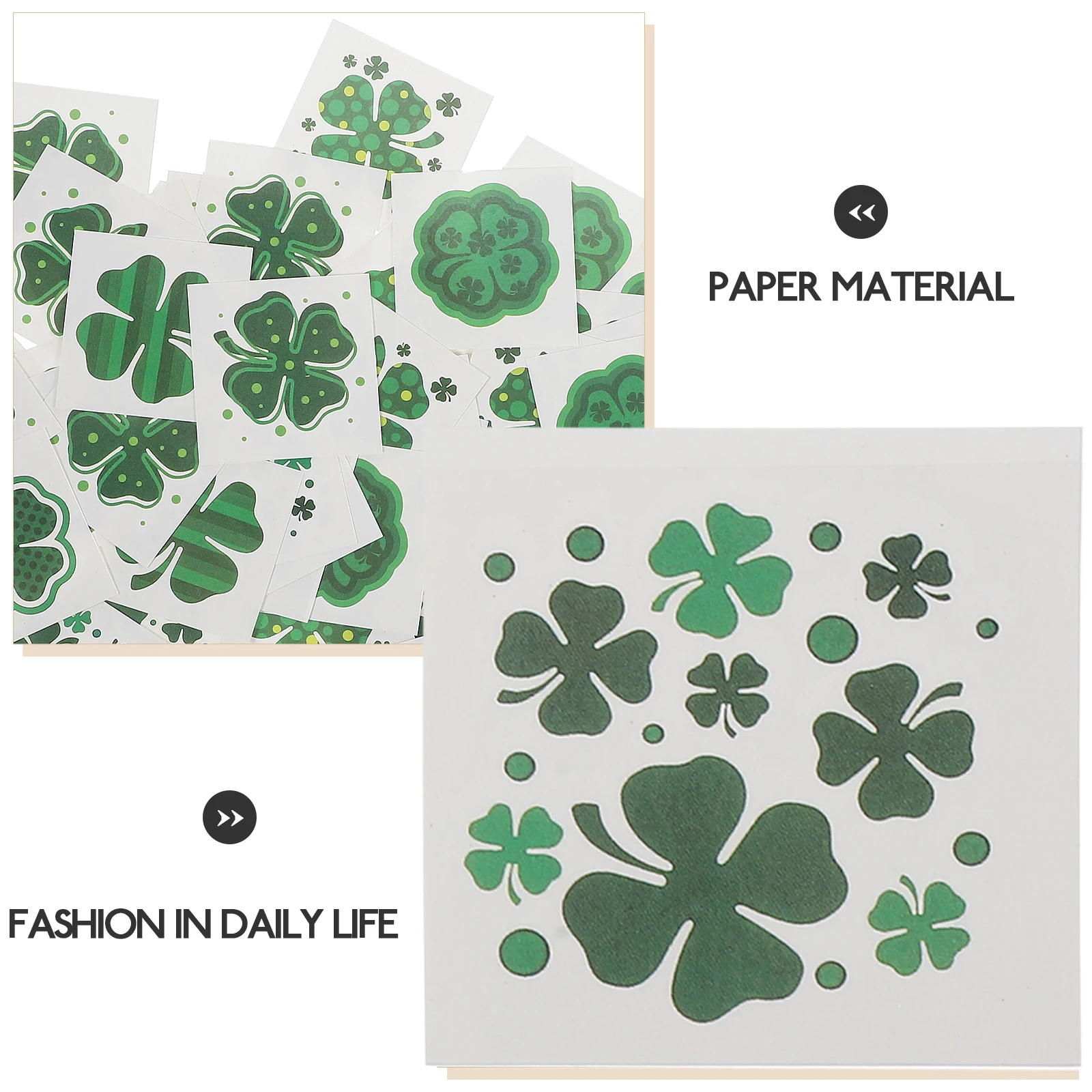 144 Pcs Temporary Tattoos Stickers for Children Cloverleaf St Patrick Day Body Pastes Waterproof Eco Friendly
144 Pcs Temporary Tattoos Stickers for Children Cloverleaf St Patrick Day Body Pastes Waterproof Eco Friendly