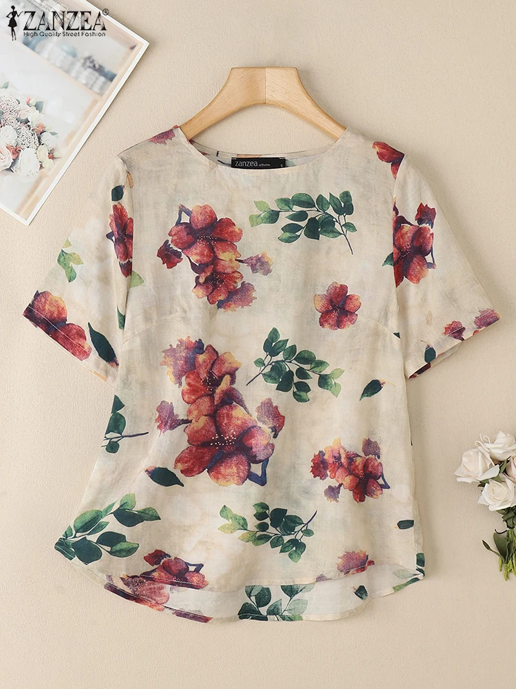 ZANZEA винтажная рубашка с цветочным принтом, летняя женская блузка, элегантные праздничные топы с коротким рукавом, рабочая блузка, туника, повседневная свободная сорочка
ZANZEA винтажная рубашка с цветочным принтом, летняя женская блузка, элегантные праздничные топы с коротким рукавом, рабочая блузка, туника, повседневная свободная сорочка