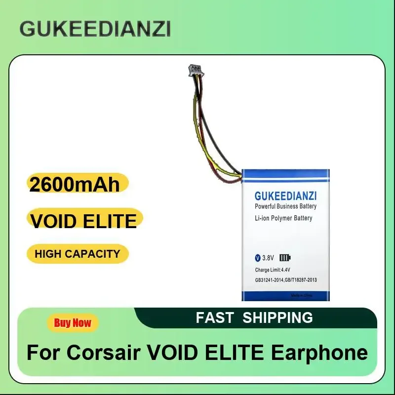 Battery For Corsair VOID ELITE Earphone Virtuoso XT HS70 Pro
Battery For Corsair VOID ELITE Earphone Virtuoso XT HS70 Pro