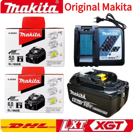 Makita 18V battery5.0Ah 6.0Ah power tool battery BL1860B BL1850B rechargeable battery for All Cordless Power Tool Accessories
Makita 18V battery5.0Ah 6.0Ah power tool battery BL1860B BL1850B rechargeable battery for All Cordless Power Tool Accessories