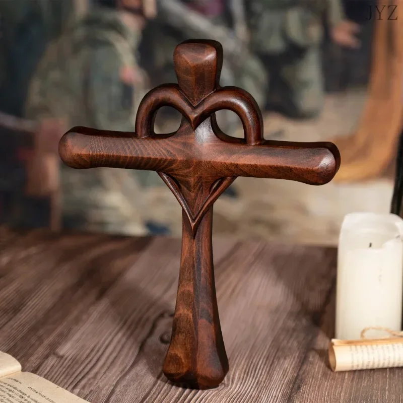 Vintage Cross Wood Interior Wall Love Wooden Cross Heart Shape Wall Hanging Decor
Vintage Cross Wood Interior Wall Love Wooden Cross Heart Shape Wall Hanging Decor