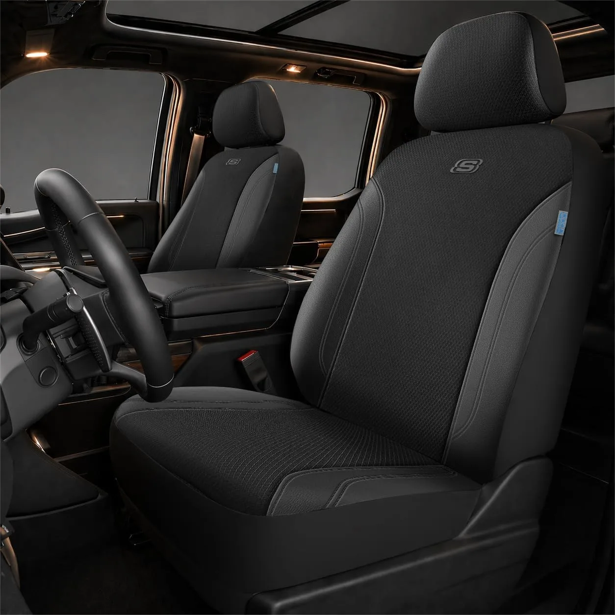 Work Leather Car Seat Covers 5-Times Stronger Built-in Webbing Oxford Fabric Front Seat Cover Airbag Compatible for Cars Trucks
Work Leather Car Seat Covers 5-Times Stronger Built-in Webbing Oxford Fabric Front Seat Cover Airbag Compatible for Cars Trucks