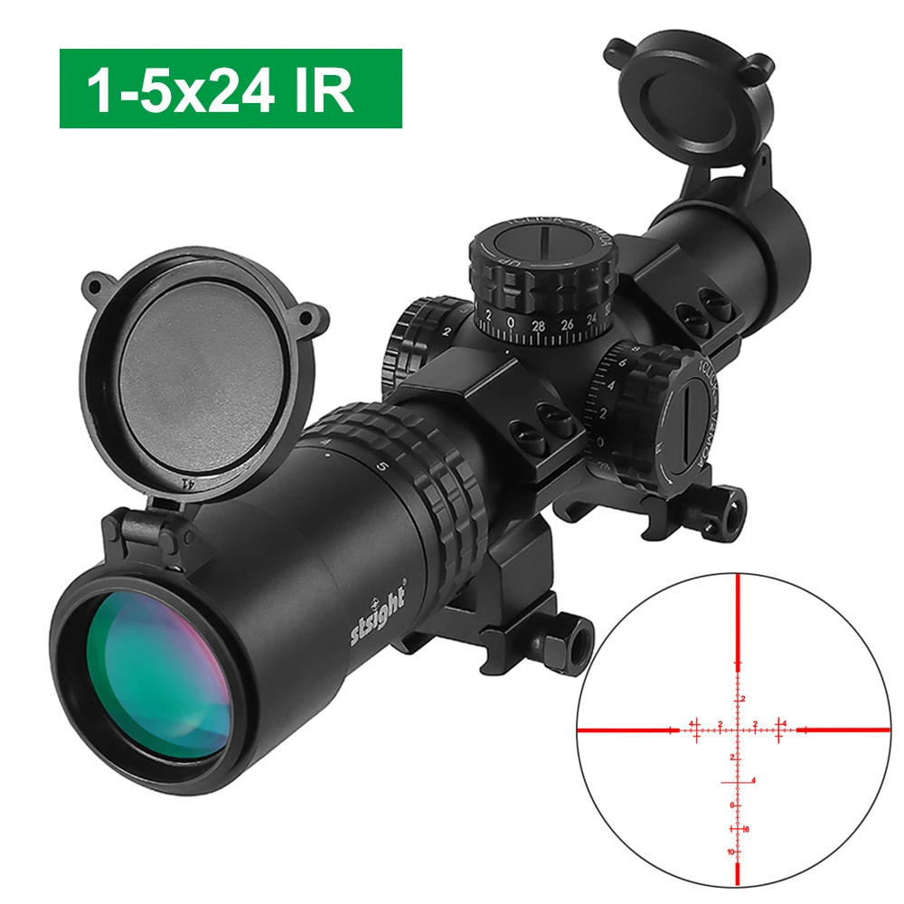 1-5x24 LPVO Tactical Scope SFP Rifle Scope Illuminated Reticle Optics Hunting Scope with 11/20mm Picatinny Rail
1-5x24 LPVO Tactical Scope SFP Rifle Scope Illuminated Reticle Optics Hunting Scope with 11/20mm Picatinny Rail