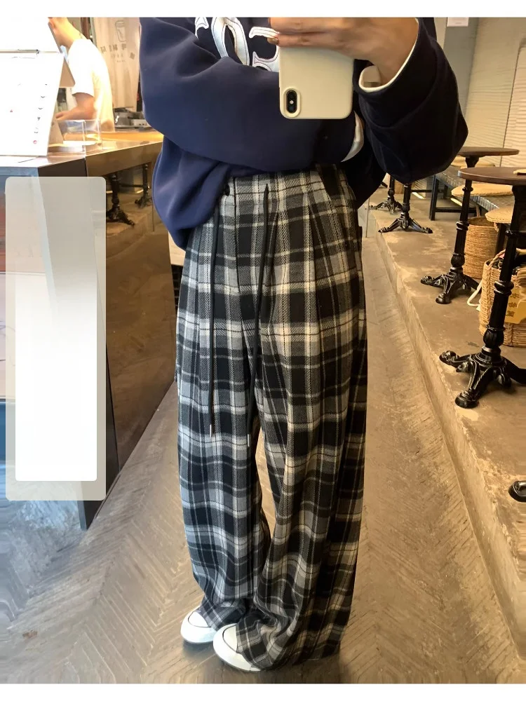 Женские повседневные брюки EKOOL с высокой талией, в клетку, свободного кроя, осенне-зимние, новые, с эластичным поясом, широкие штанины, прямой крой, эффект похудения
Женские повседневные брюки EKOOL с высокой талией, в клетку, свободного кроя, осенне-зимние, новые, с эластичным поясом, широкие штанины, прямой крой, эффект похудения