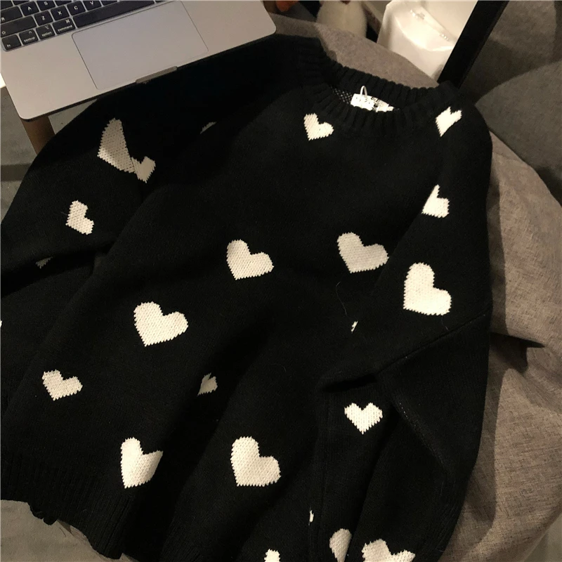 Red Xmas Sweaters Autumn Winter Women Sweater Korean Love Heart Knitted Tops Causal Long Sleeve Pullover Gothic Pull Femme
Red Xmas Sweaters Autumn Winter Women Sweater Korean Love Heart Knitted Tops Causal Long Sleeve Pullover Gothic Pull Femme