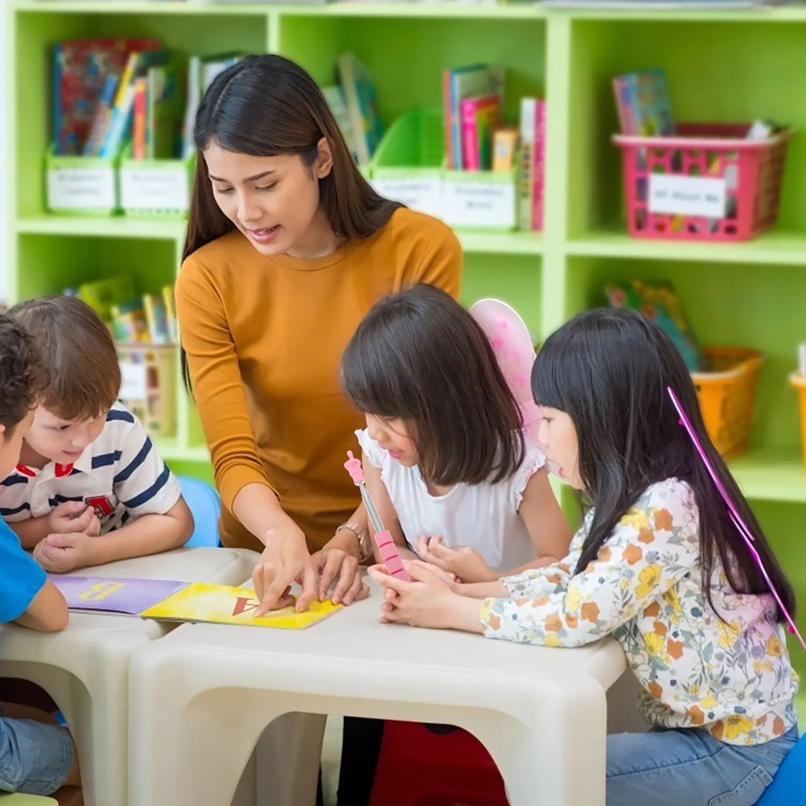 Extendable Stainless Steel Finger Pointer Stick Telescopic Teacher Pointer for Classroom Reading Teaching Early Learners 
Extendable Stainless Steel Finger Pointer Stick Telescopic Teacher Pointer for Classroom Reading Teaching Early Learners