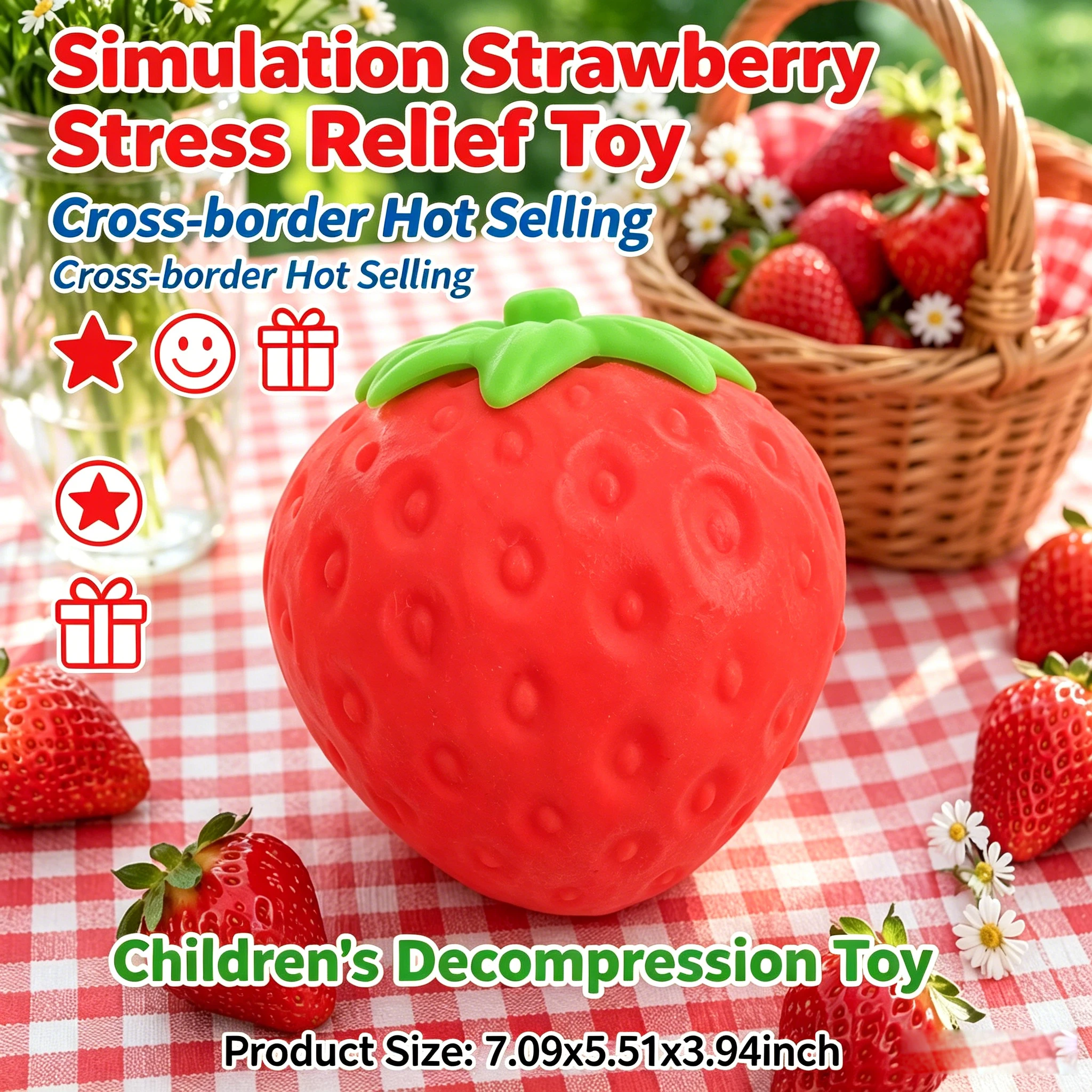 Strawberry Squishy Fidget Toy Soft Flour Filled Simulation Fruit Stress Relief Toy For Kids Sensory Fun Large Size Decompression
Strawberry Squishy Fidget Toy Soft Flour Filled Simulation Fruit Stress Relief Toy For Kids Sensory Fun Large Size Decompression