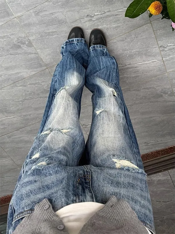 Американские расклешенные джинсы в стиле ретро с отверстиями, мужские повседневные джинсы High Street Vibe, крутые прямые повседневные длинные брюки, джинсы свободного покроя
Американские расклешенные джинсы в стиле ретро с отверстиями, мужские повседневные джинсы High Street Vibe, крутые прямые повседневные длинные брюки, джинсы свободного покроя