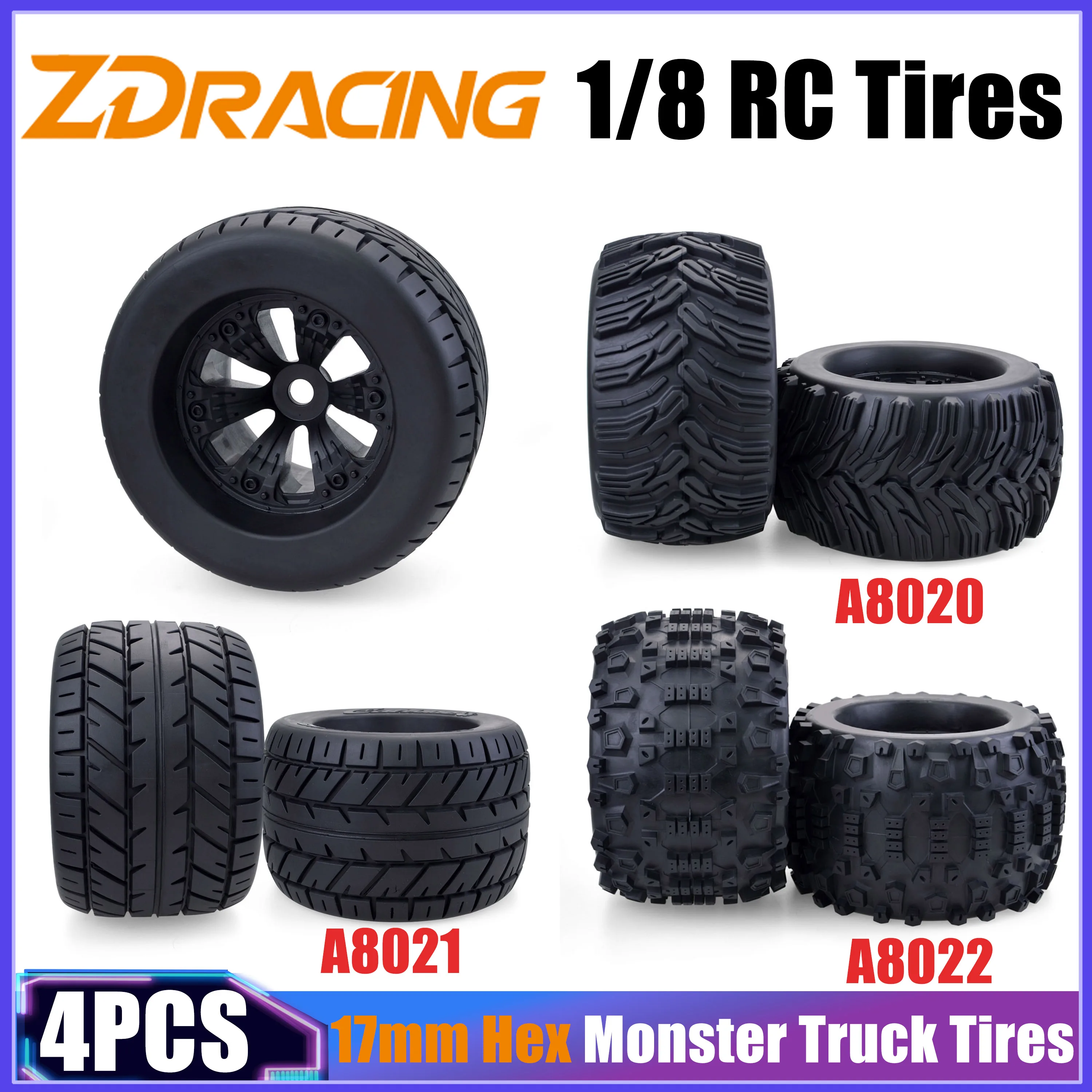 4PCS ZD Racing 1/8 17mm Hex Monster Truck Tires 165mm/170mm Wheel Tyre for Redcat Rovan HPI Savage XL MOUNTED GT FLUX HSP Buggy
4PCS ZD Racing 1/8 17mm Hex Monster Truck Tires 165mm/170mm Wheel Tyre for Redcat Rovan HPI Savage XL MOUNTED GT FLUX HSP Buggy
