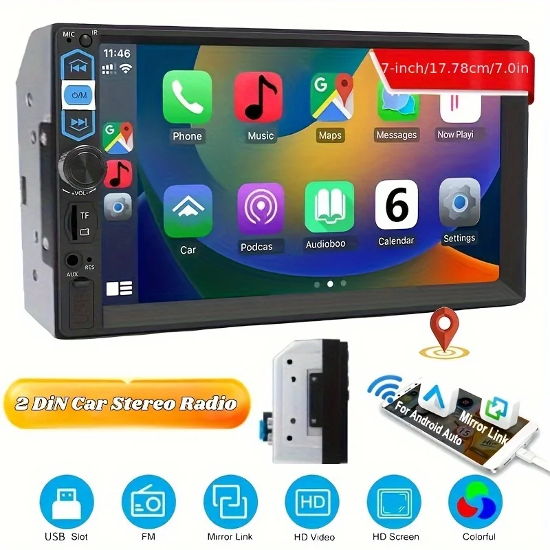 7-дюймовый автомобильный MP5-плеер Double Din с сенсорным экраном, беспроводной связью, зеркальной связью, FM/USB/AUX/SD, USB-кабель и адаптер питания — подходит
7-дюймовый автомобильный MP5-плеер Double Din с сенсорным экраном, беспроводной связью, зеркальной связью, FM/USB/AUX/SD, USB-кабель и адаптер питания — подходит