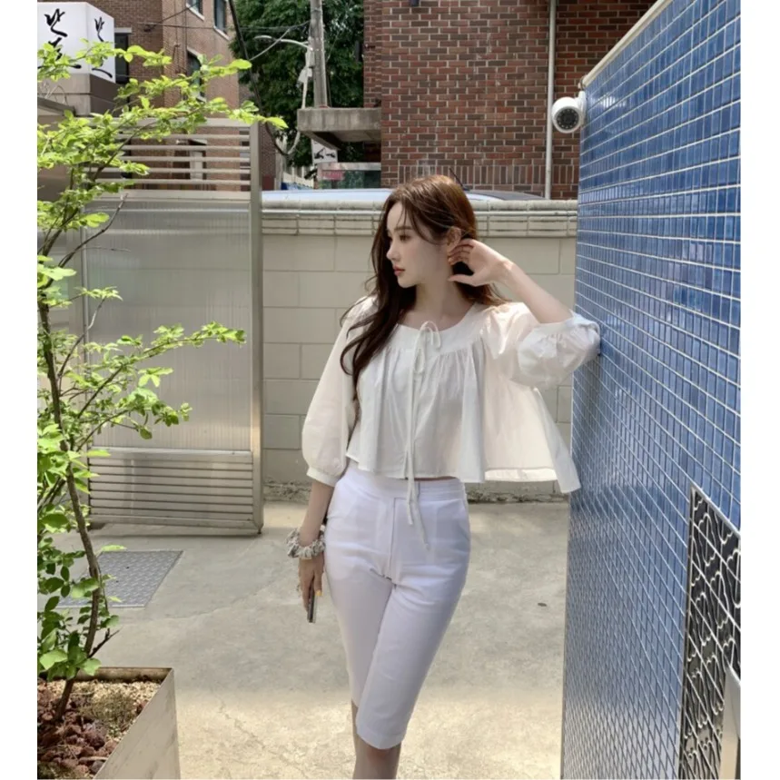 Sweet Bubble Sleeve Shirt Women's Short Style Doll Shirt Bow Tie Korean Style Spring Autumn Winter Casual Fashion Student
Sweet Bubble Sleeve Shirt Women's Short Style Doll Shirt Bow Tie Korean Style Spring Autumn Winter Casual Fashion Student