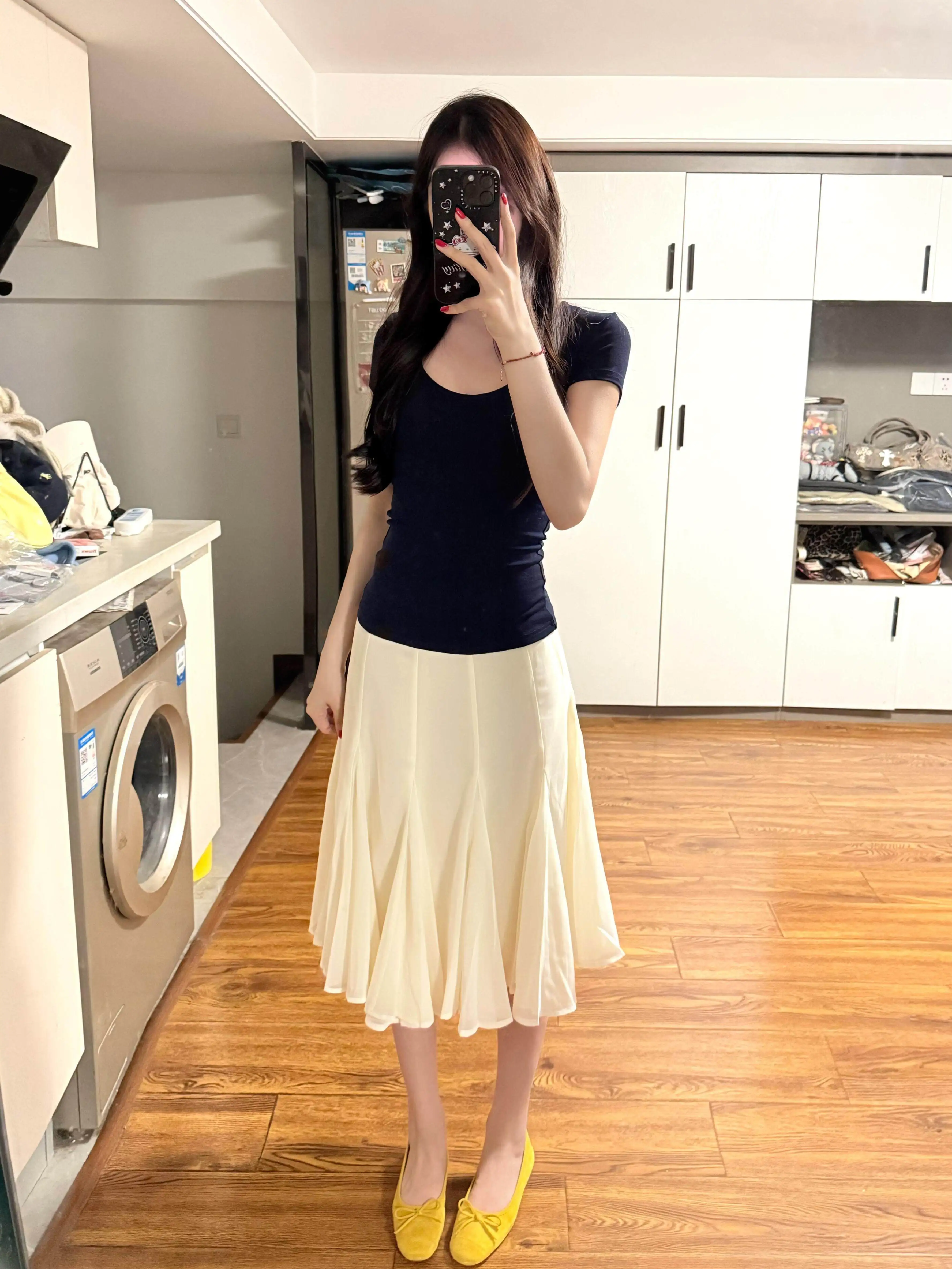 Chiffon Half-length Skirt with Pleats High Waist Midi A-line for Women Spring Summer New Style Casual City Commute Skirt
Chiffon Half-length Skirt with Pleats High Waist Midi A-line for Women Spring Summer New Style Casual City Commute Skirt
