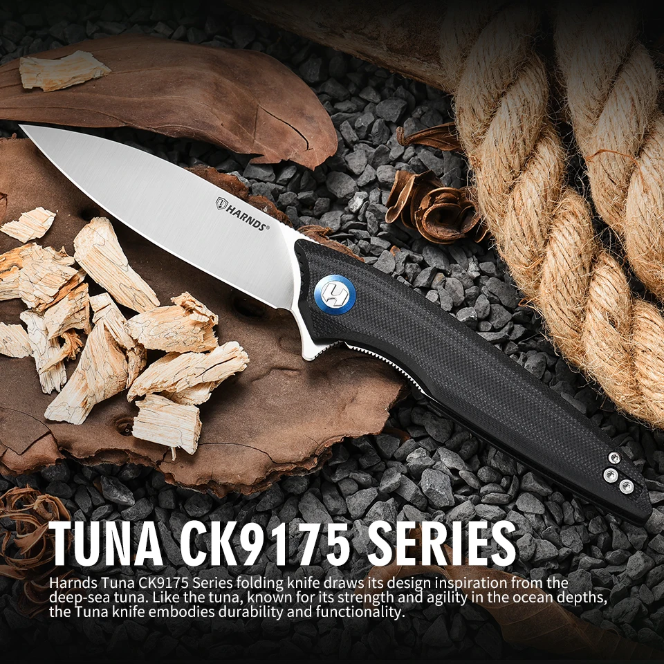 HARNDS Tuna CK9175 Folding Camping Knife 10Cr15CoMoV Blade Pocket Knife Ideal for outdoor hiking and fishing.
HARNDS Tuna CK9175 Folding Camping Knife 10Cr15CoMoV Blade Pocket Knife Ideal for outdoor hiking and fishing.