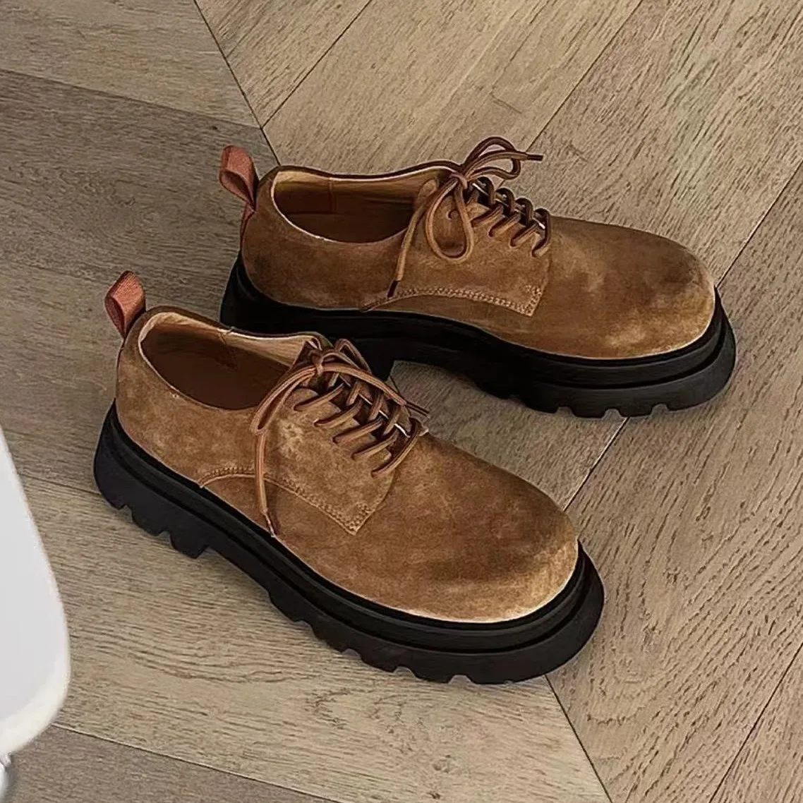 Brown Round Head Loafers Lace-up Men Single Shoes Unisex Spring Outdoor Thick Bottom Zapatos Mujer
Brown Round Head Loafers Lace-up Men Single Shoes Unisex Spring Outdoor Thick Bottom Zapatos Mujer