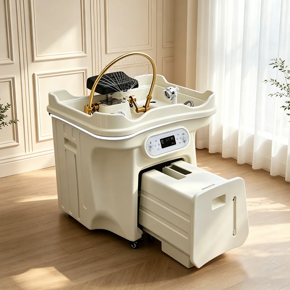 Water Circulation Head SPA Hydrotherapy Device, Convenient Movable Hair Wash Basin, 60L Storage Capacity + 30L Drainage Capacity
Water Circulation Head SPA Hydrotherapy Device, Convenient Movable Hair Wash Basin, 60L Storage Capacity + 30L Drainage Capacity
