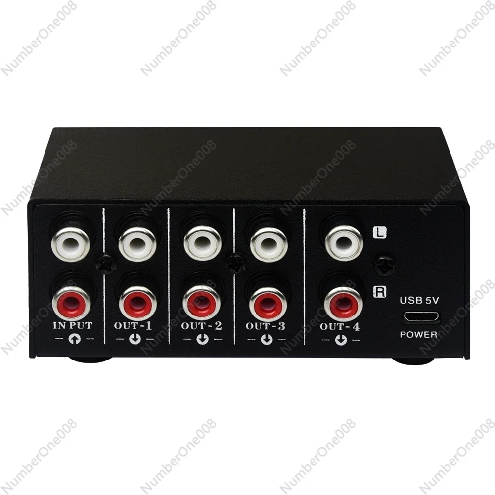 1 in 4 Out Stereo Signal Source Splitter Audio Frequency Signal Distribute Device Non Consumption Output RCA Interface
1 in 4 Out Stereo Signal Source Splitter Audio Frequency Signal Distribute Device Non Consumption Output RCA Interface