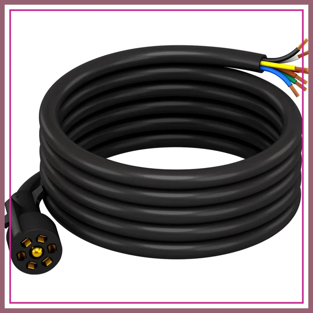 7 Way Trailer Cord Heavy Duty 8 FT Wiring Harness Kit with 7 Pin Plug Inline Cable for Trailers RVs Campers
7 Way Trailer Cord Heavy Duty 8 FT Wiring Harness Kit with 7 Pin Plug Inline Cable for Trailers RVs Campers