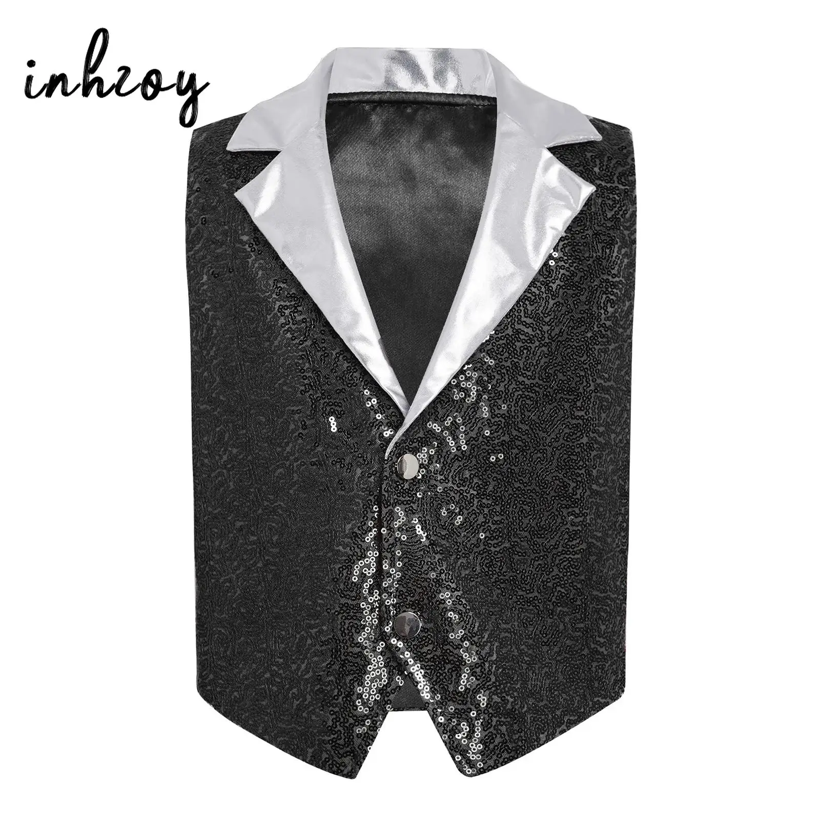 Топ-жилет для мальчиков для джазовых и диско-танцев, с блестящими пайетками, металлическим воротником-стойкой, без рукавов, на кнопках, танцевальный топ, костюм принца
Топ-жилет для мальчиков для джазовых и диско-танцев, с блестящими пайетками, металлическим воротником-стойкой, без рукавов, на кнопках, танцевальный топ, костюм принца