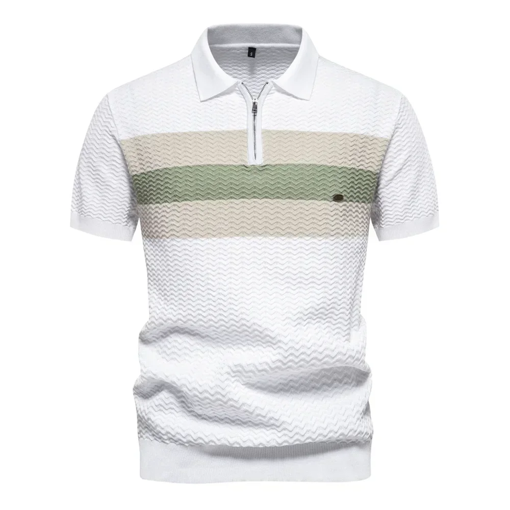 Summer Men's Polo Shirt High-quality Striped Short Sleeved Cotton Breathable Sports Shirt Male Business Casual Golf T-shirts
Summer Men's Polo Shirt High-quality Striped Short Sleeved Cotton Breathable Sports Shirt Male Business Casual Golf T-shirts