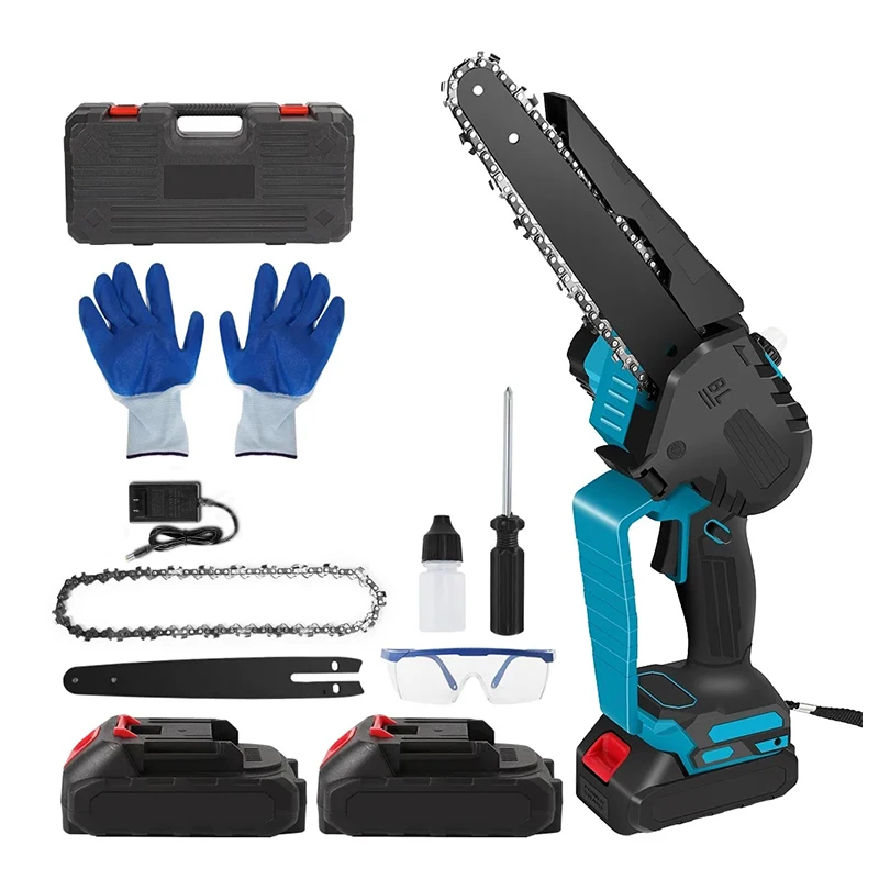 Mini Chainsaw Cordless 6 inch + 8 inch with 2 × 2000mah Battery Brushless Auto Oiler Automatic chain tensioner Pruning Cutting T
Mini Chainsaw Cordless 6 inch + 8 inch with 2 × 2000mah Battery Brushless Auto Oiler Automatic chain tensioner Pruning Cutting T