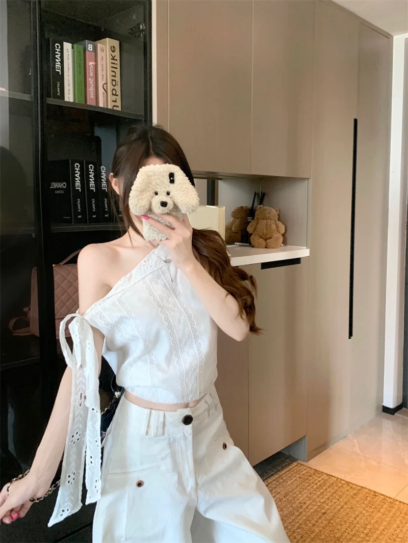 Kumikumi Lace Trim Short Sleeve T-Shirt Women's Summer Slim Fit Korean Style Commute White Silk Hook Flower Asymmetrical Shou...
Kumikumi Lace Trim Short Sleeve T-Shirt Women's Summer Slim Fit Korean Style Commute White Silk Hook Flower Asymmetrical Shou...