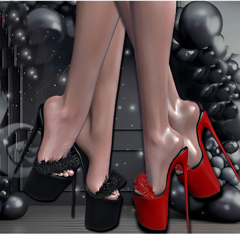 Black Slip On Fur Glitter Slippers Platform Thin High Heel Fashionable Sexy 2024 Summer Big Size Woman Shoes Zapatillas Mujer
Black Slip On Fur Glitter Slippers Platform Thin High Heel Fashionable Sexy 2024 Summer Big Size Woman Shoes Zapatillas Mujer
