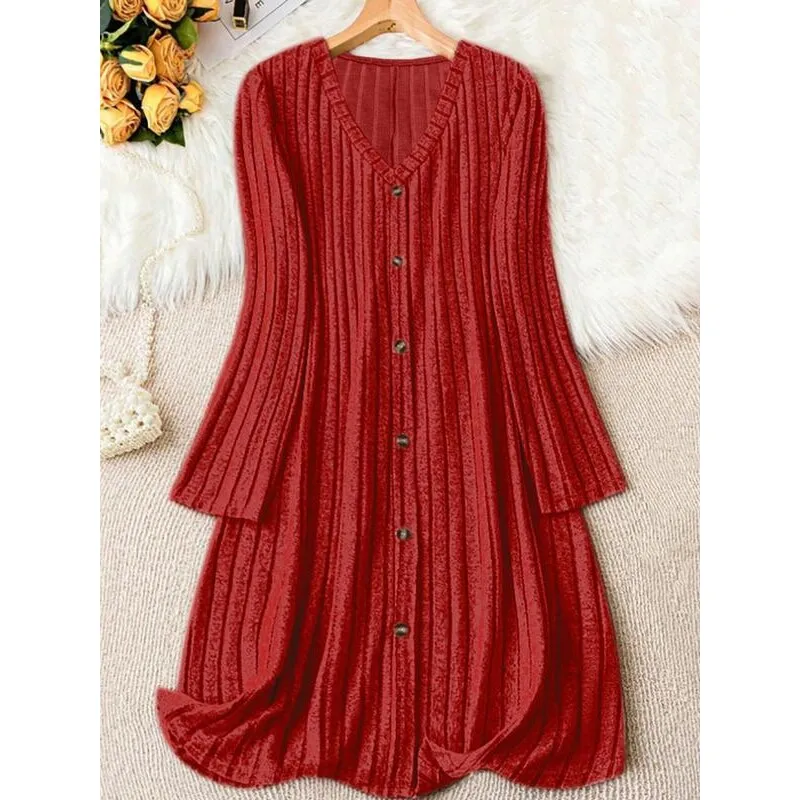 Color Long Sleeve V Neck Dress Straight Cut plus Size Women's Dress City Walk Fashion Winter Collection Pure Color Dress
Color Long Sleeve V Neck Dress Straight Cut plus Size Women's Dress City Walk Fashion Winter Collection Pure Color Dress