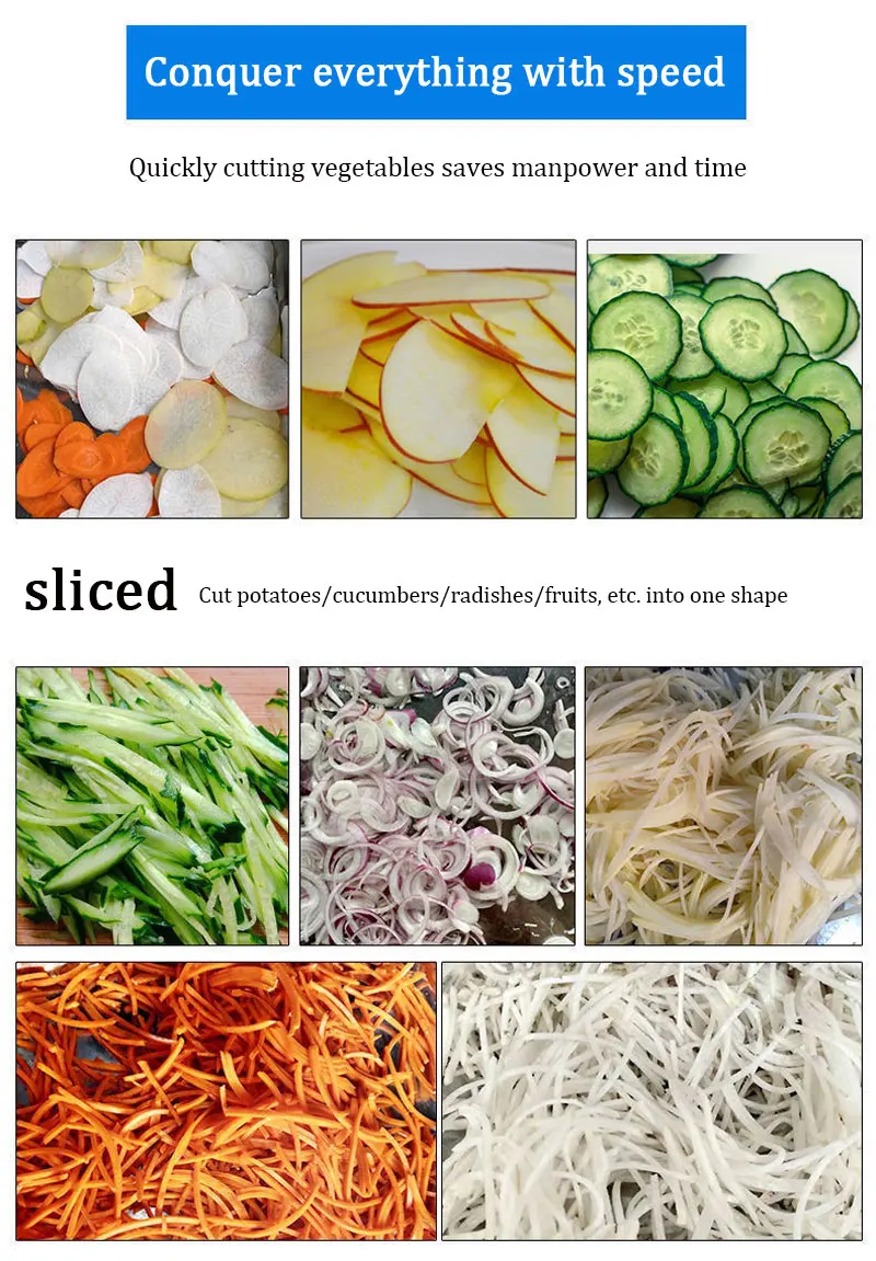 Commercial Automatic Carrot Vegetable Cutter Small Potato Cucumber Onion Shredder
Commercial Automatic Carrot Vegetable Cutter Small Potato Cucumber Onion Shredder