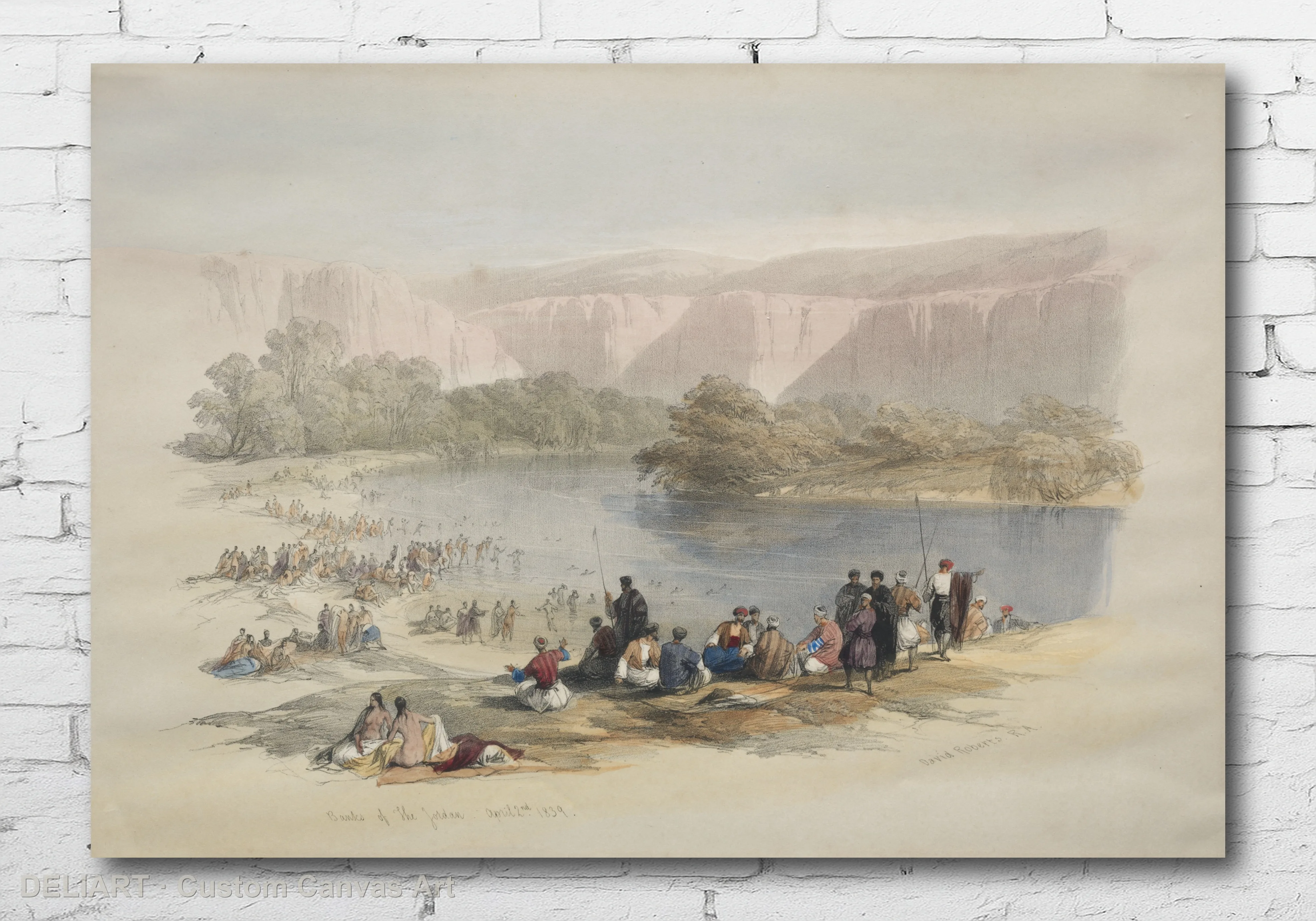 Banks of the Jordan by David Roberts - Vintage Travel Art Canvas Wall Art Poster Print Vintage Home Decor Unframed
Banks of the Jordan by David Roberts - Vintage Travel Art Canvas Wall Art Poster Print Vintage Home Decor Unframed