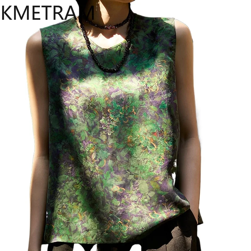 KMETRAM 100% Real Mulberry Silk Women's Tanks 23MM Red Cloud Gauze Printed Vest Casual Summer Tops for Woman Clothes 2026 майка
KMETRAM 100% Real Mulberry Silk Women's Tanks 23MM Red Cloud Gauze Printed Vest Casual Summer Tops for Woman Clothes 2026 майка