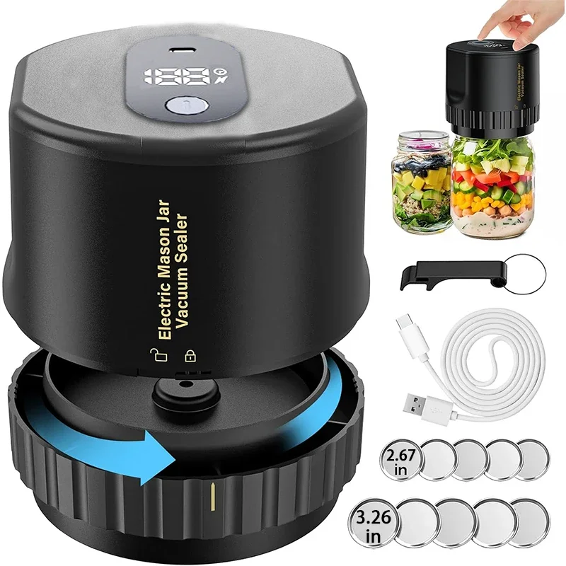 Mason Jar Vacuum Sealer Electric Mason Jar Sealer Vacuum Sealing Kit for Canning Vacuum Sealer for Canning Jars with Can Opener
Mason Jar Vacuum Sealer Electric Mason Jar Sealer Vacuum Sealing Kit for Canning Vacuum Sealer for Canning Jars with Can Opener