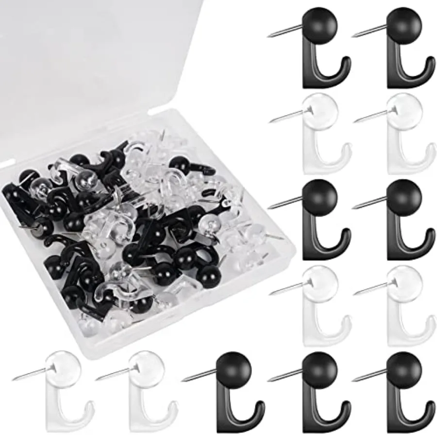 Push Pin Hooks - 50 Pieces Cork Board Hooks, Push Pins for Wall, Decorative Thumb Tacks Hook for Photo Wall, Bulletin Board, Ho
Push Pin Hooks - 50 Pieces Cork Board Hooks, Push Pins for Wall, Decorative Thumb Tacks Hook for Photo Wall, Bulletin Board, Ho