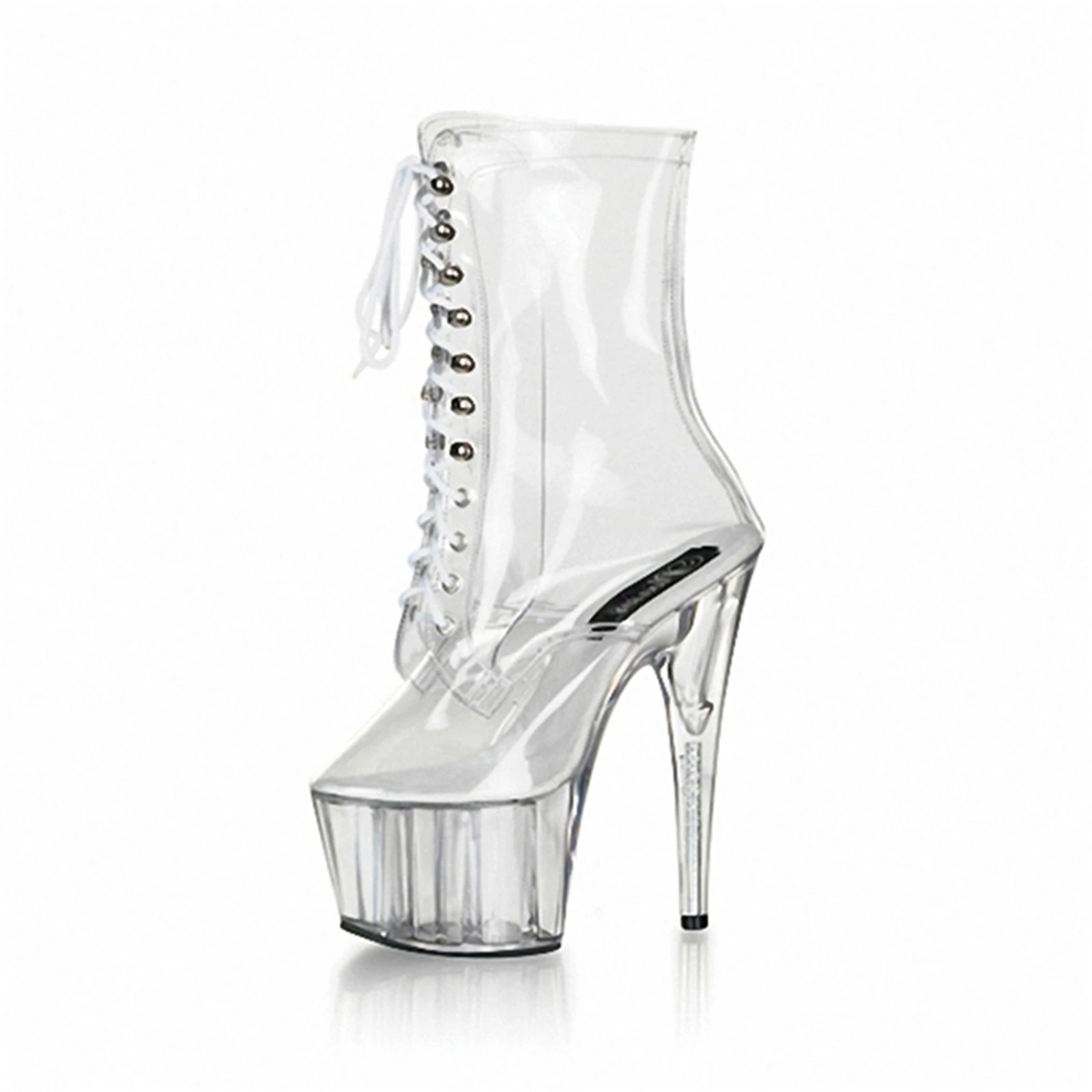 【15CM Crystal Combat Boots】 Clear PVC Boots Women Transparent Stiletto Heel Lace Up Open Toe Gladiator Sandal Boots Party Shoe
【15CM Crystal Combat Boots】 Clear PVC Boots Women Transparent Stiletto Heel Lace Up Open Toe Gladiator Sandal Boots Party Shoe