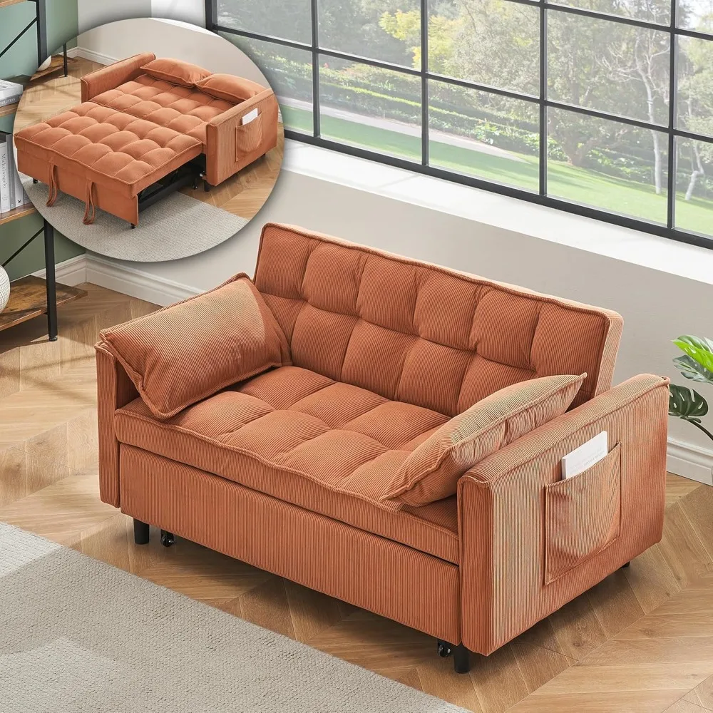 3 in 1 Convertible Sleeper Sofa Bed, Futon Couches for Living Room with Side Pocket | Adjustable Backrest| Corduroy Fabric | Pul
3 in 1 Convertible Sleeper Sofa Bed, Futon Couches for Living Room with Side Pocket | Adjustable Backrest| Corduroy Fabric | Pul