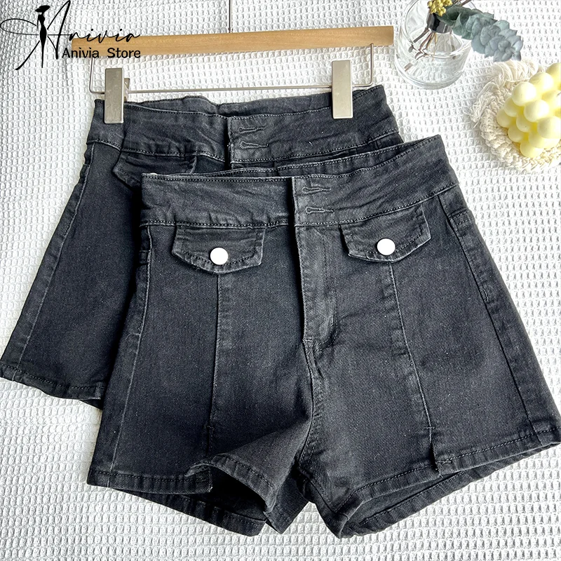 Women's Spring/Summer Vintage Button Design High Waist Denim Shorts Y2K Fashion Street Clothing Wide Leg Black A-line Pants
Women's Spring/Summer Vintage Button Design High Waist Denim Shorts Y2K Fashion Street Clothing Wide Leg Black A-line Pants