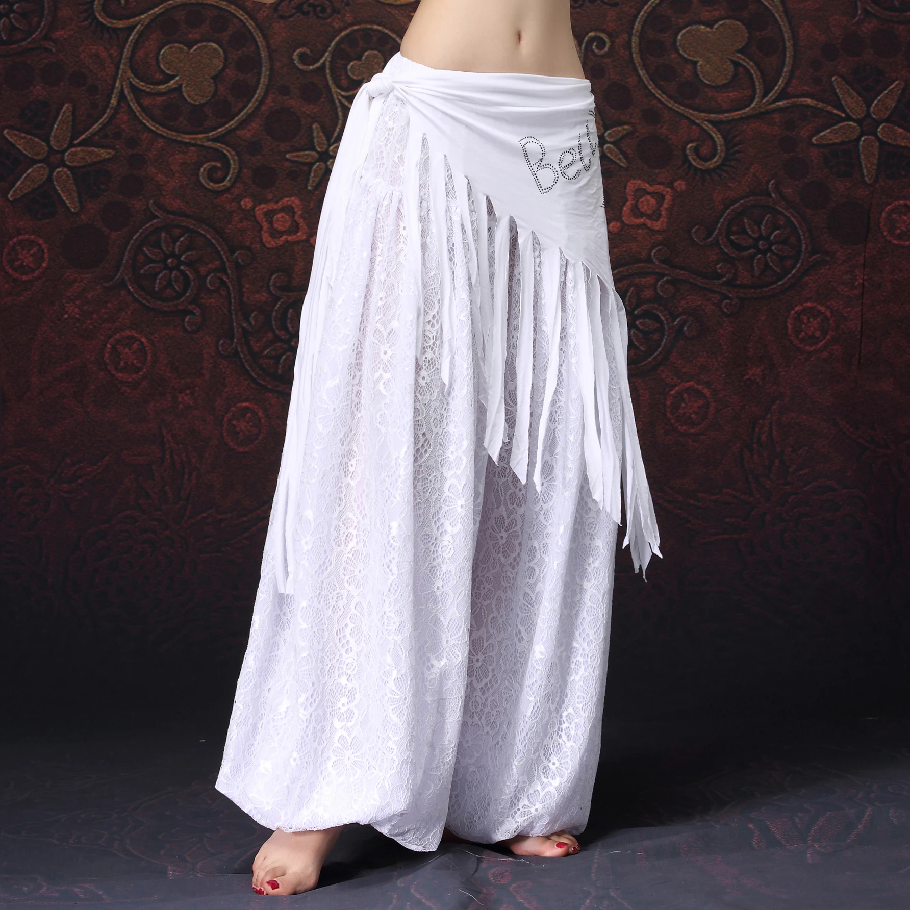 Modern ATS Tribal Belly Dance Clothes Costume Accessories Women Gypsy Dance Bloomers Harem Hollow Pants Lace Pantalettes
Modern ATS Tribal Belly Dance Clothes Costume Accessories Women Gypsy Dance Bloomers Harem Hollow Pants Lace Pantalettes