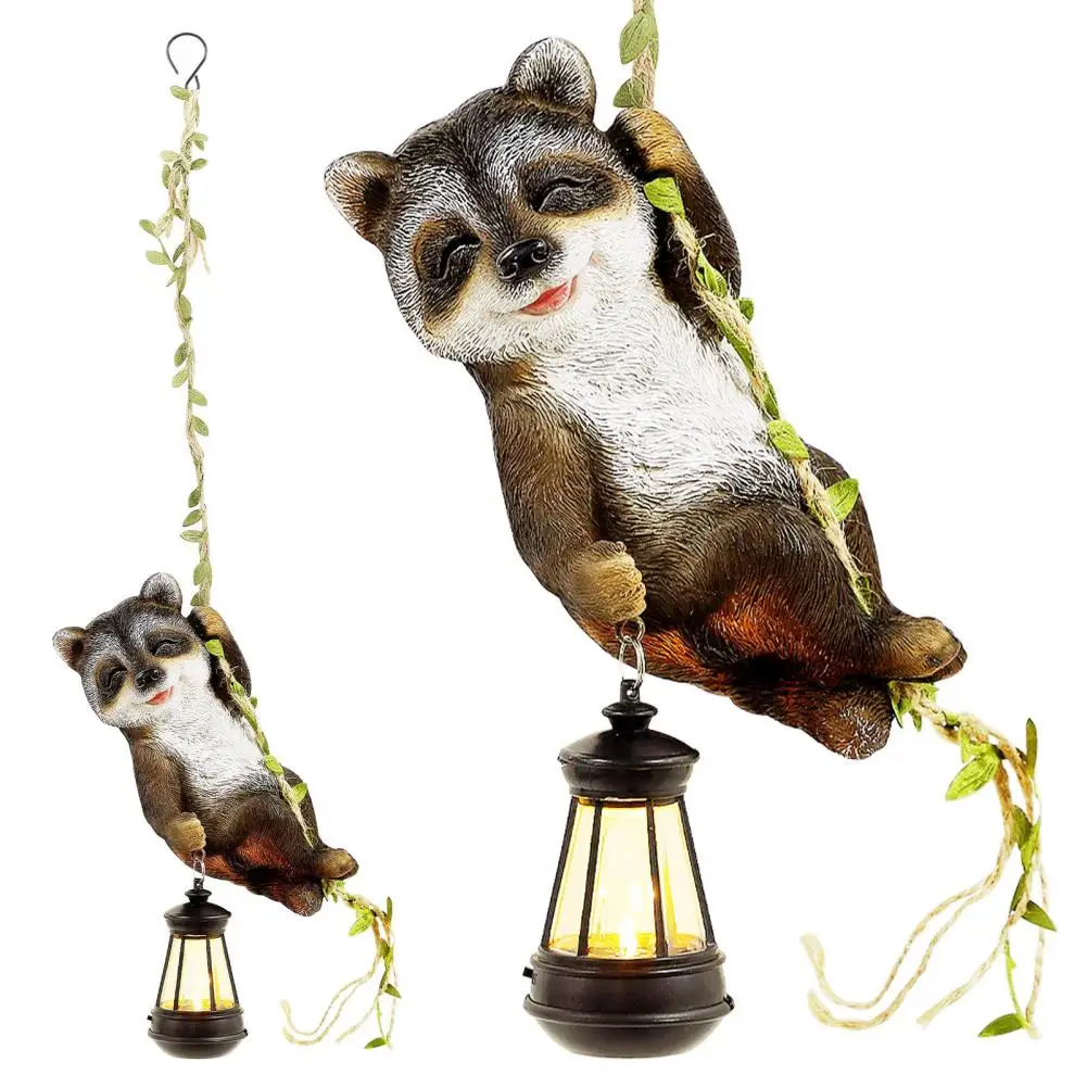 42cm Raccoon Solar Light Resin Climbing Raccoon With LED Lantern Waterproof Garden Statue Hanging Figurine For Wall Balcony Tree
42cm Raccoon Solar Light Resin Climbing Raccoon With LED Lantern Waterproof Garden Statue Hanging Figurine For Wall Balcony Tree