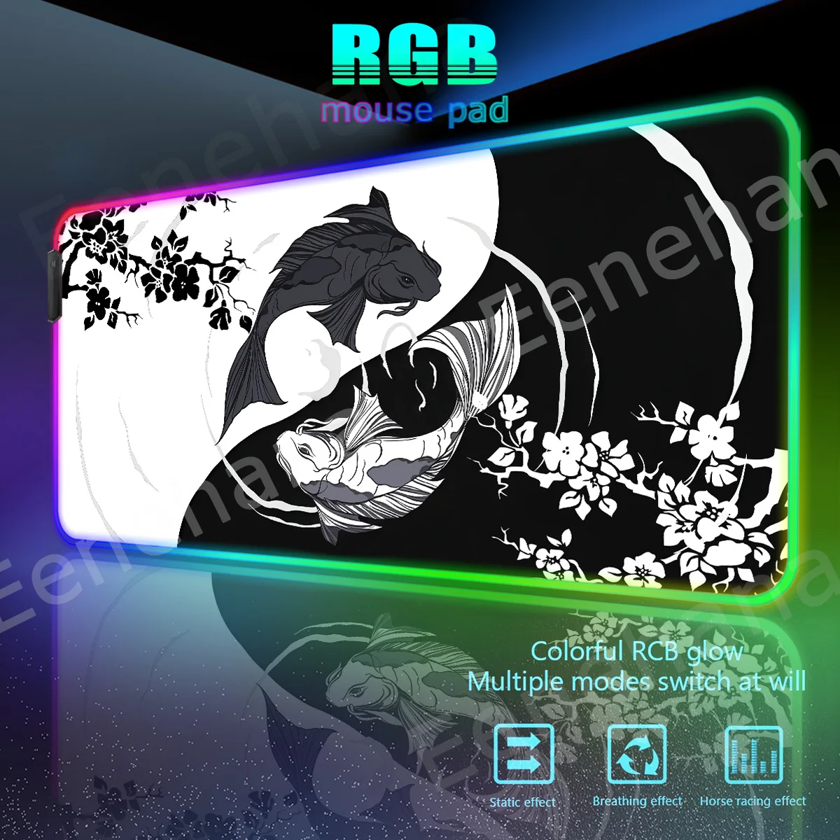 RGB Art Yin-yang Fish Аксессуары для игровой клавиатуры для ПК Cherry Blossom Настольный коврик Светодиодный коврик для мыши Xxl Компьютерный расширенный Carpett
RGB Art Yin-yang Fish Аксессуары для игровой клавиатуры для ПК Cherry Blossom Настольный коврик Светодиодный коврик для мыши Xxl Компьютерный расширенный Carpett
