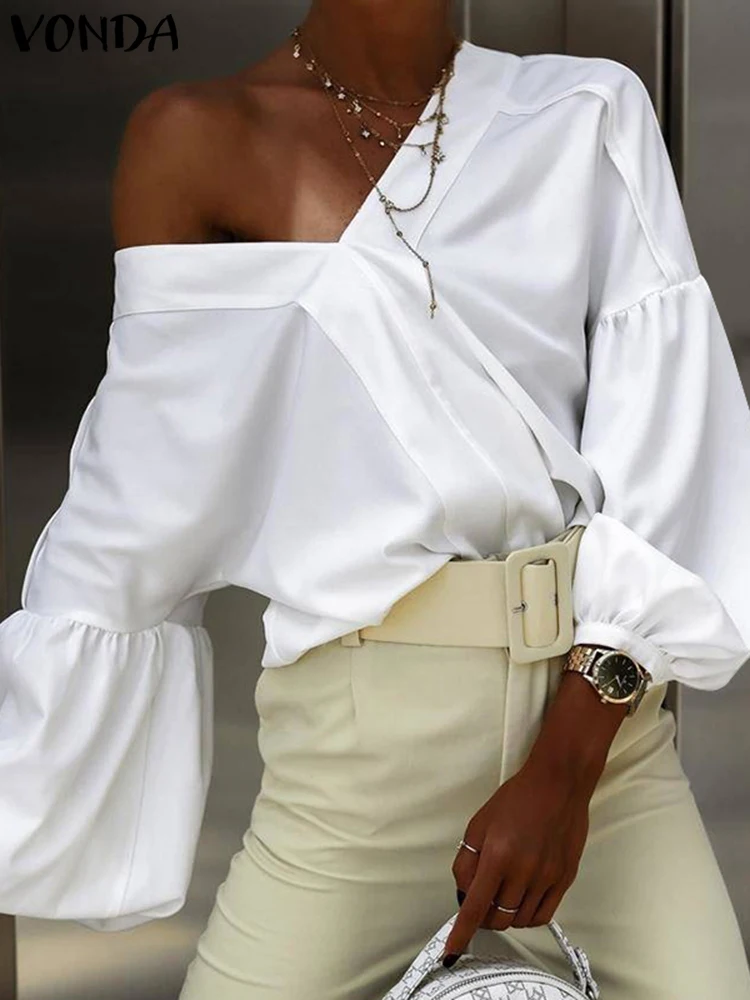 VONDA женская блузка с v-образным вырезом, элегантная офисная туника OL, 2024, европейские модные рубашки, однотонные топы с рукавами-фонариками, большие размеры 
VONDA женская блузка с v-образным вырезом, элегантная офисная туника OL, 2024, европейские модные рубашки, однотонные топы с рукавами-фонариками, большие размеры