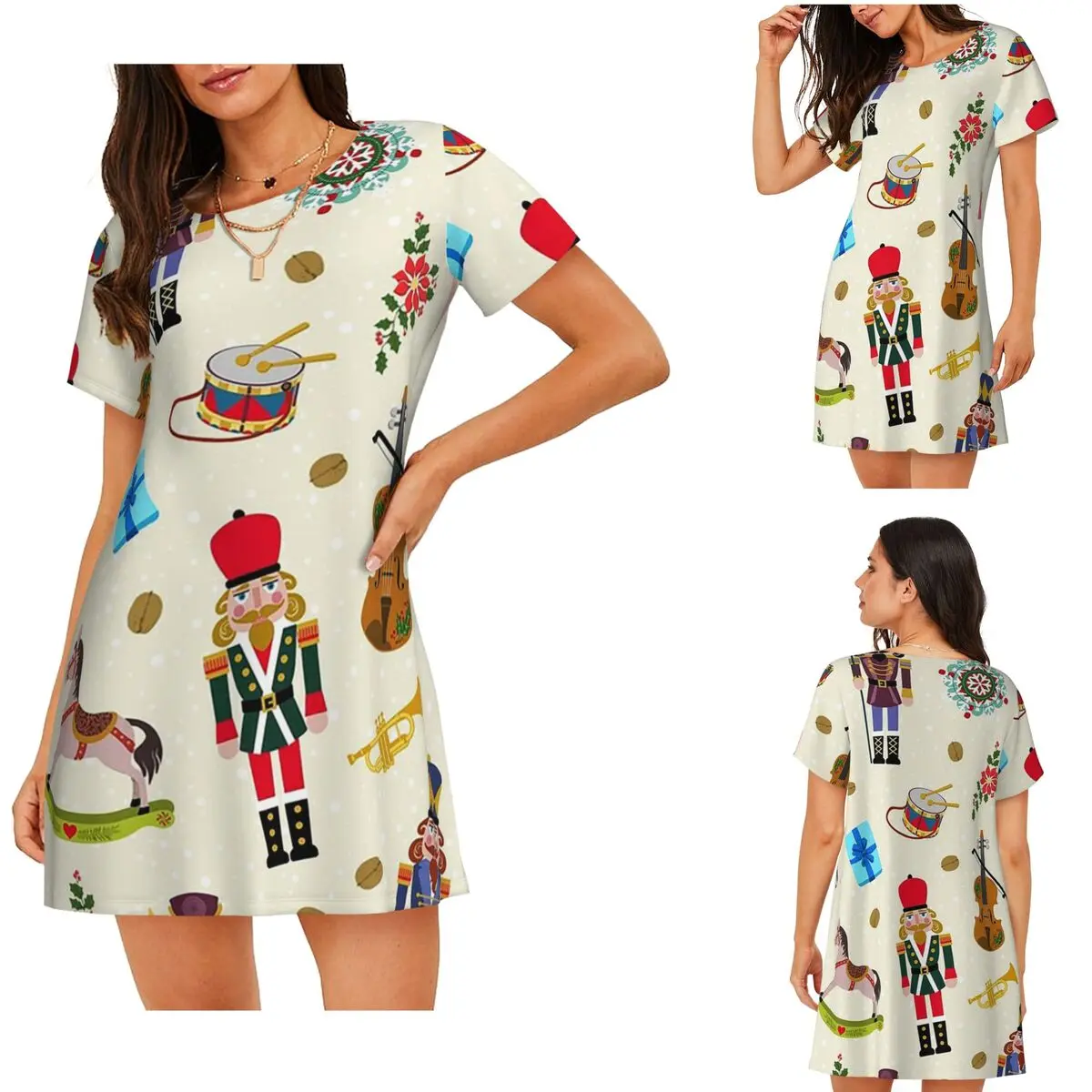 Christmas Day Xmas Nutcracker Short Sleeves Nightdress For Sleeping Sleepshirts Women Short Sleeve Nightgowns Loose Pajama Dress
Christmas Day Xmas Nutcracker Short Sleeves Nightdress For Sleeping Sleepshirts Women Short Sleeve Nightgowns Loose Pajama Dress