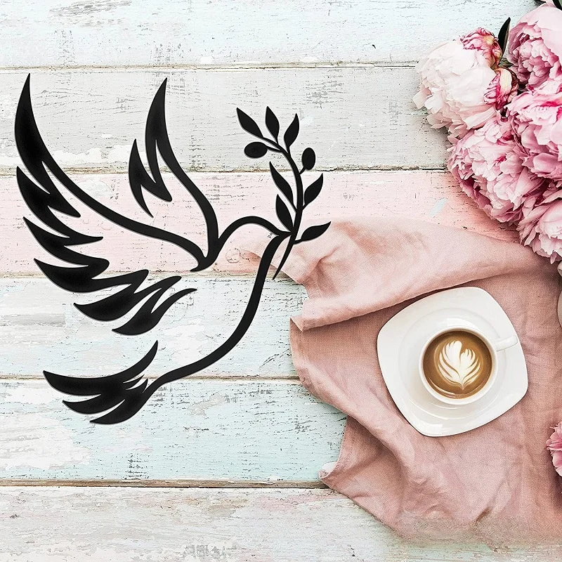 1pc Metal Iron Dove of Peace Olive Branch Metal Wall Art Olive Branches Peace Black Outline Dove Metal Wall Mounted Home Decor
1pc Metal Iron Dove of Peace Olive Branch Metal Wall Art Olive Branches Peace Black Outline Dove Metal Wall Mounted Home Decor